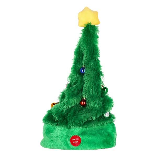 Wackelnde M&uuml;tze Weihnachtsbaum mit Musik, ca.45cmH
