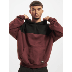 weicher URBAN CLASSICS Herren Hoodie Kapuze 300 g/m² mit Baumwolle Rot/Schwarz