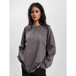 Soft DEF Women's Sweatshirt with Ribbed Cuffs, Cotton, Gray