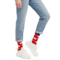 1 Paar Moustard Sumo Baumwoll-Socken mit Sumoringern gemusterte lange Strümpfe 22S-SUMO Rot/Blau