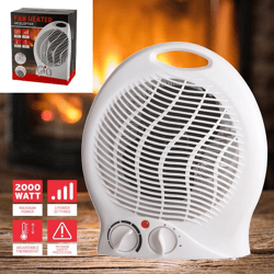 Fan heater, white, 2,000W