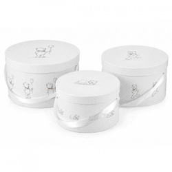 J-Line Aufbewahrungsboxen „Bär“, weiß, 31,5 cm, 3er-Set