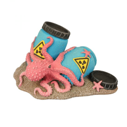 Radioactive barrel octopus multicolored - decorative figure 