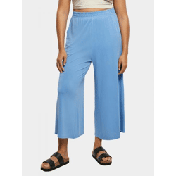 stylische Urban Classics Damen Culotte-Hose mit verkürztem Schnitt Stoff-Hose 200 g/m² Blau