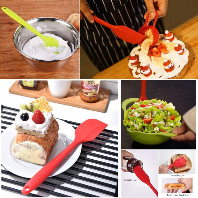 Teigschaber-Set (4-teilig) Silikonspatel Teigspachtel Backzubehör mit Metallkern bis 220° BPA frei 