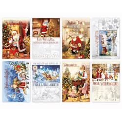 Weihnachtsmann Weihnachtskarte - 8-fach sortiert