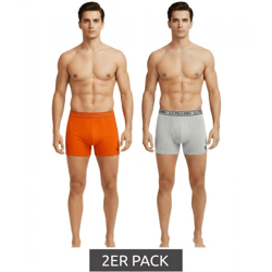 2er Pack U.S. POLO ASSN. Premium Herren Boxershorts Unterhose nachhaltige Unterwäsche 180 g/m² 134 68262 53696 501 Orange/Grau Melange