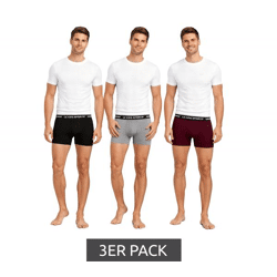 3-Pack Le Coq Sportif Basic Boxer Men's Boxer Shorts Cotton Underwear K46932CO Gray/Bordeaux/Black