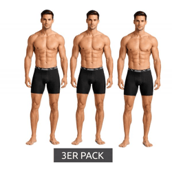 3er Pack PUMA Herren Unterziehshorts Long-Boxershorts Unterwäsche 701227283 001 Schwarz