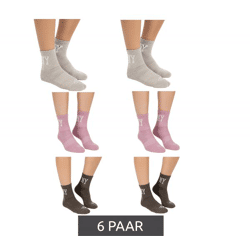 6 pairs of SCOTCH & SODA Women's 1/2-Terry Quarter-Crew Socks, Everyday Socks, Business Socks, Sizes 35.5–39.5, SS123682 284, Beige, Pink, Brown