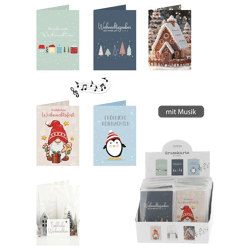 Musical Christmas Greeting Card 6/s
