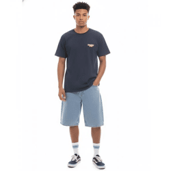 HOMEBOY x-tra Men's Baggy Denim Shorts, 5-Pocket Style, Cotton Shorts, 01SH0379 Blue