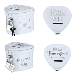 Money box heart with lock wedding 2/s 