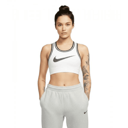 NIKE Women's Athletic Jersey Bra Sports Bralette with Dri-FIT Technology Bustier Bra FV6275-100 White/Black
