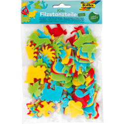 FOLIA - Filzstanzteile KIDS, selbstklebend-112 Teile, farbig sortiert