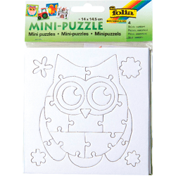 FOLIA - Mini Puzzle Sortierung extra stark, ca.14x14,5cm-4 Sets, Motive sortiert