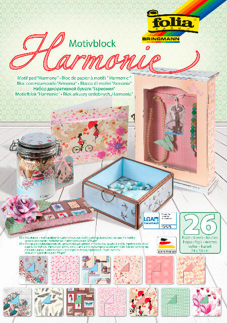 FOLIA - Motivblock HARMONIE, 24x34cm-26 Blatt, sortiert