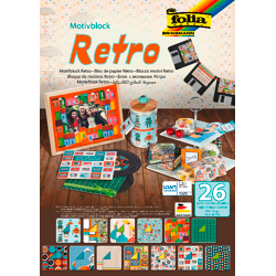 FOLIA - RETRO Pattern Pad, 24x34 cm, 26 sheets, assorted