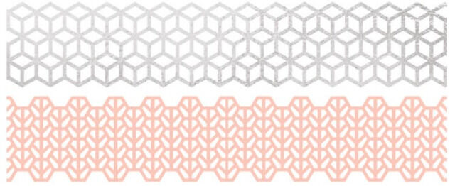 FOLIA - Washi-Dekor 2er Set ROSE/SILBER-2x 25mmx5m
