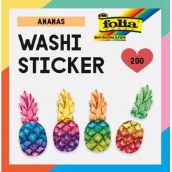 FOLIA - Washi-Sticker ANANAS-200 Stk. auf Rolle