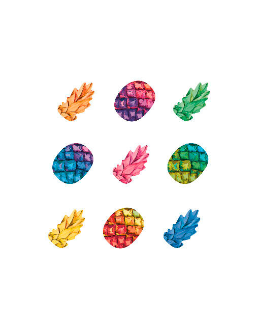 FOLIA - Washi-Sticker ANANAS-200 Stk. auf Rolle