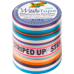FOLIA - Washi-Tape 3er Set STRIPES NEON II-1x 20mmx10m + 2x 15mmx10m