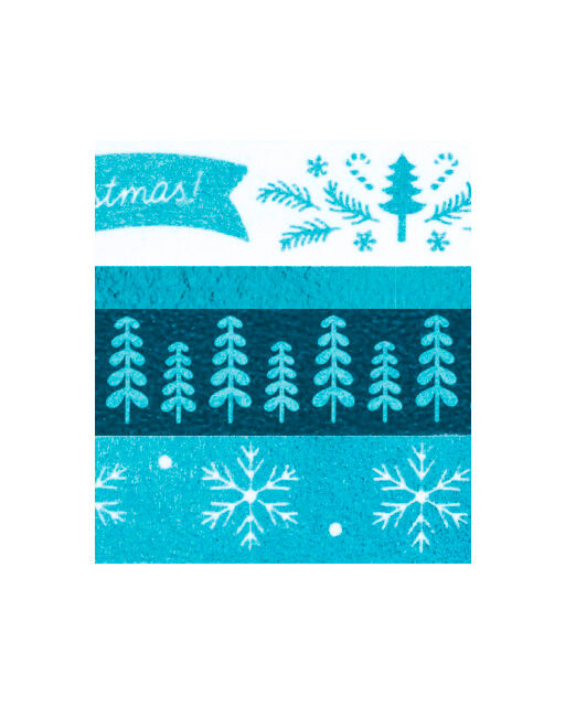 FOLIA - Washi-Tape 4er Set HOTFOIL EISBLAU-3x 15mmx5m + 1x 5mmx5m