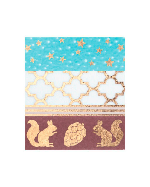 FOLIA - Washi-Tape 4er Set HOTFOIL GOLD III-3x 15mmx5m + 1x 5mmx5m