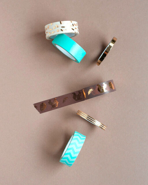 FOLIA - Washi-Tape 4er Set HOTFOIL GOLD III-3x 15mmx5m + 1x 5mmx5m