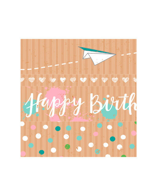 FOLIA - Washi-Tape 4er Set KRAFTPAPIER HAPPY BIRTHDAY-3x 15mmx10m + 1x 5mmx10m