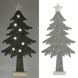 LED Christmas tree felt standing gray 67cm  
