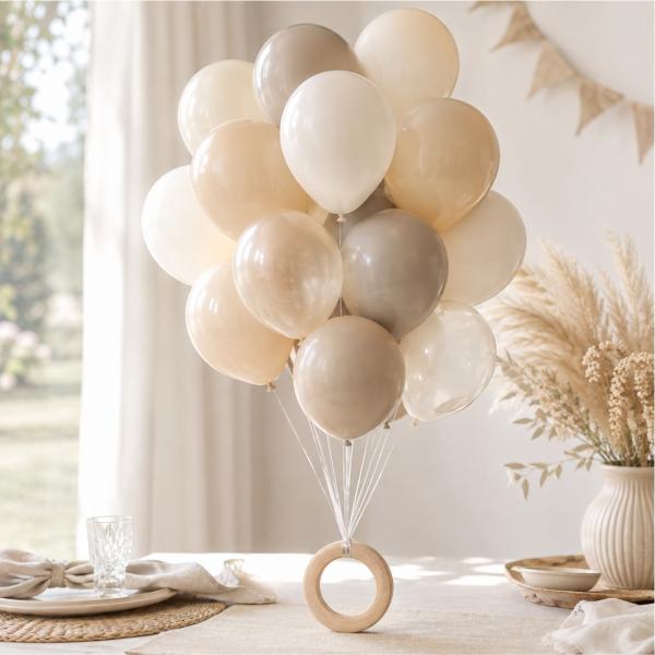 Ballongewicht Ring Holz 8 cm