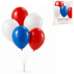 Luftballons rot/weiß/blau, 30 cm, 25 Stück