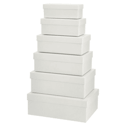 Box set, white, 6 pcs, rectangular