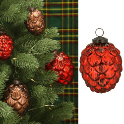 Christmas tree hanger cone, red, large, 8x10cm