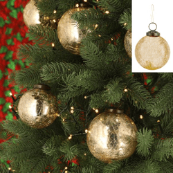 Christmas tree ball crackle, gold, small, approx.8cmD