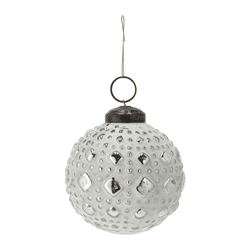 Christmas tree bauble ornament, white, small, approx.8cmD