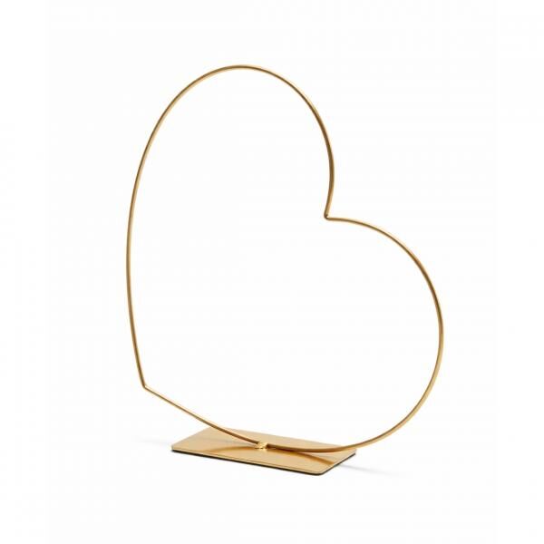 Dekoration Herz Rahmen liegend gold 39 cm