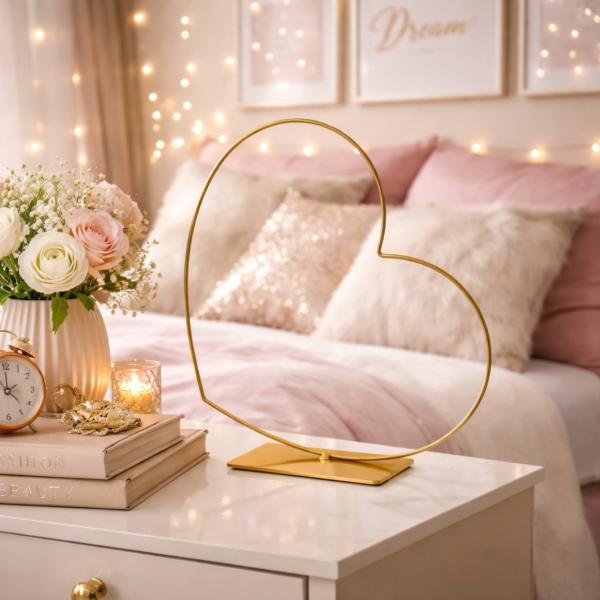 Dekoration Herz Rahmen liegend gold 39 cm