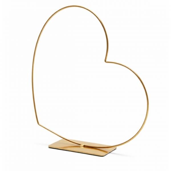 Dekoration Herz Rahmen liegend gold 58 cm