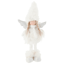 Fluffy Angel, white and silver, small, approx. 45 cm tall