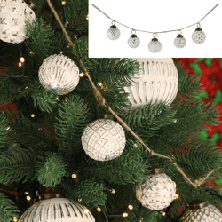 Garland Christmas tree baubles ornament, white-silver, approx. 50cmL