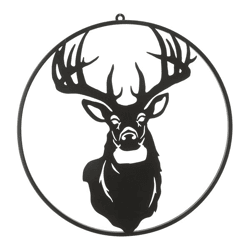 Hanger, round, deer head, black, large, approx. 52cmD