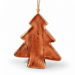 J-Line Christmas hanger pine tree wood brown 16 cm