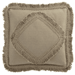 J-Line Kissen „Franje“ taupe 45 x 45 cm