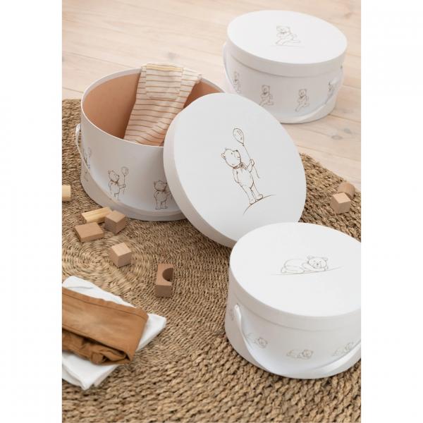 J-Line Bear White Storage Boxes, 31.5 cm, Set of 3