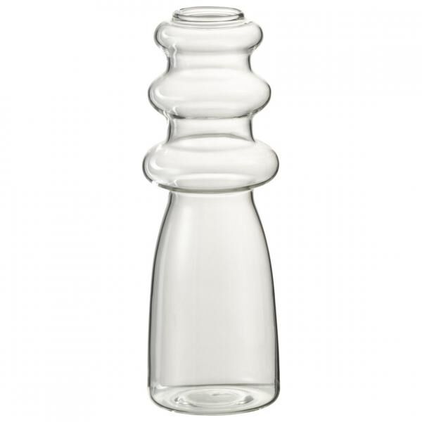 J-Line Vase „Luna“, transparentes Glas, 21 cm