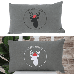 Cushion Black Forest Love 2/s gray approx. 50x30cm