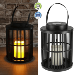 LED solar lantern, black, grid, approx. 28cmH