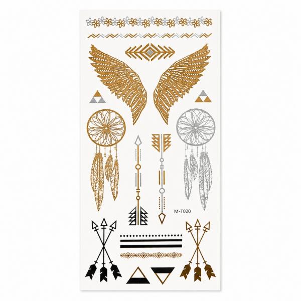 Metallic-Tattoo-Aufkleber-Set 21 cm
